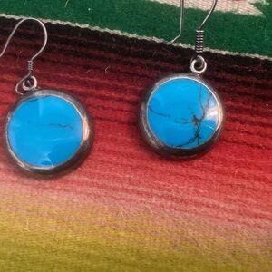 Stunning turquoise earrings I got while in Mexico..925 beautiful color